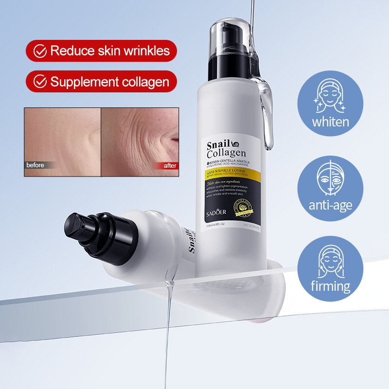 Full English SADOER Snail Collagen Anti-Wrinkle Lotion Moisturizing Facial Water and Lotion cross-border export wholesale details Picture