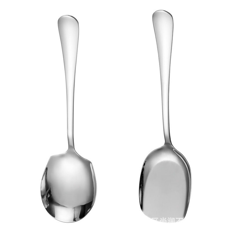 Hotel public spoons, thickened stainless steel large-sized serving spoons, large restaurant long-handled large serving spoons, cafeteria serving spoons Item Picture