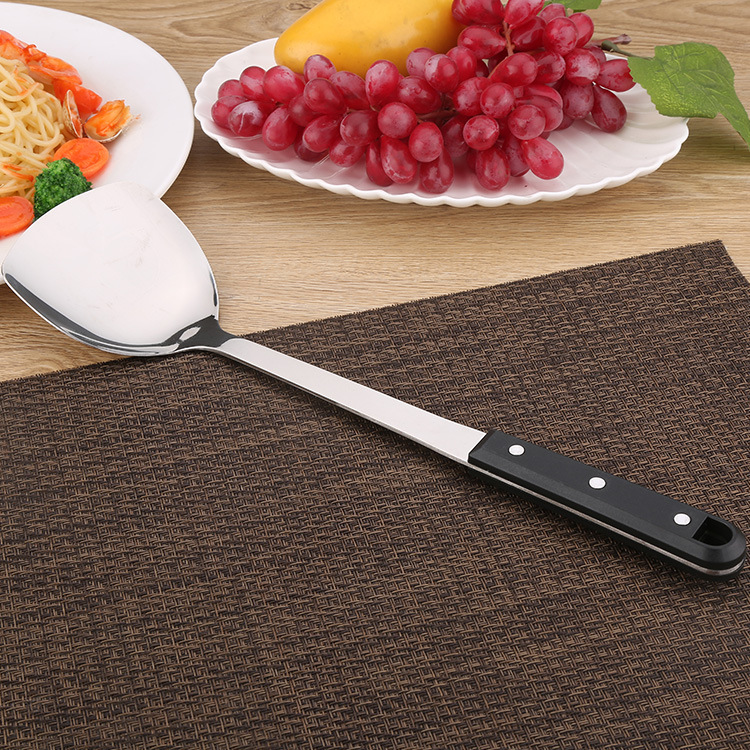 ABS plastic handle stainless steel kitchenware spatula, household cooking pot spatula set, kitchenware strainer, frying spatula Specification drawing
