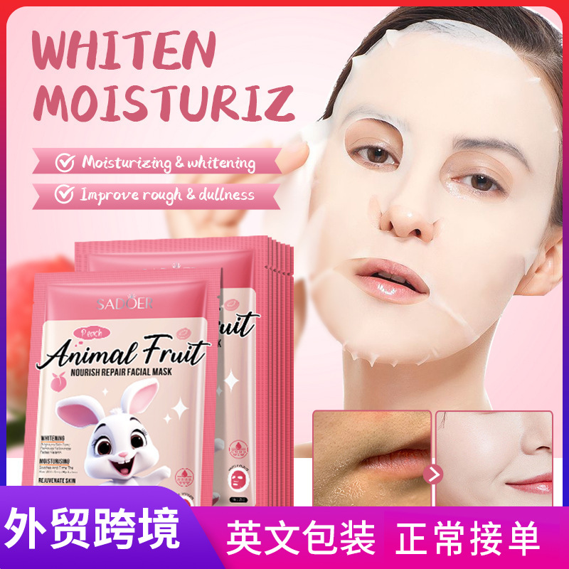 Cross-border wholesale of SADOER White Rabbit Peach Nourishing and Repairing Facial mask in English full figure