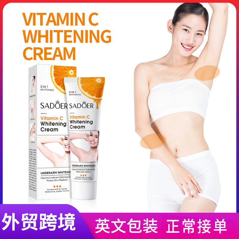 Cross-border export wholesale of SADOER Vitamin C underarm Whitening Cream, Hydrating and whitening Body lotion full figure