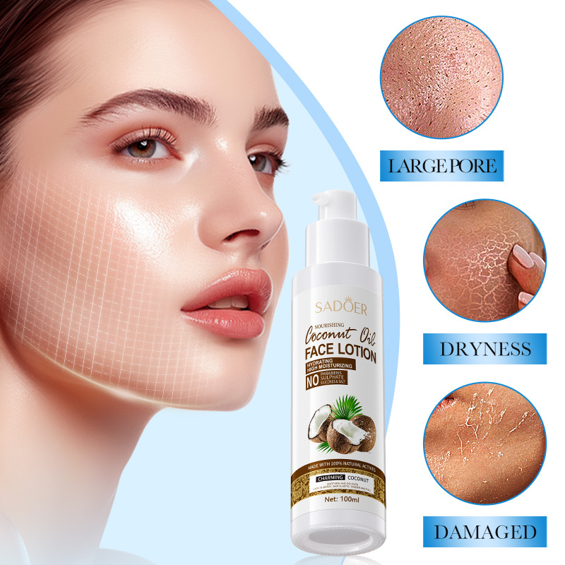 Cross-border export wholesale of SADOER coconut Oil Nourishing and Moisturizing Lotion for hydrating and nourishing skin care Specification drawing