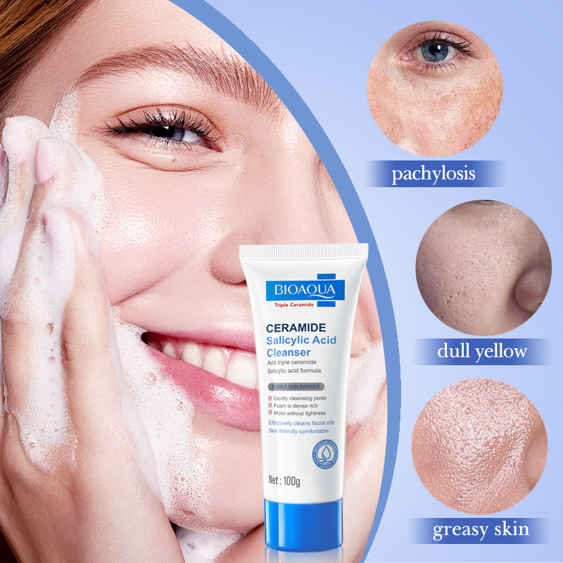All-english BIOAOUA ceramide Salicylic Acid Facial Cleanser and Cleansing facial Cleanser cross-border export wholesale details Picture