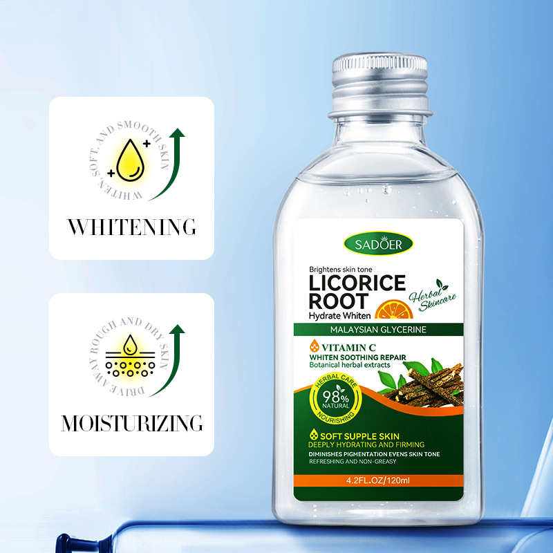 Cross-border export wholesale of SADOER Licorice Hydrating Whitening Malaysian Glycerin Brightening Essence Oil in full English Specification drawing