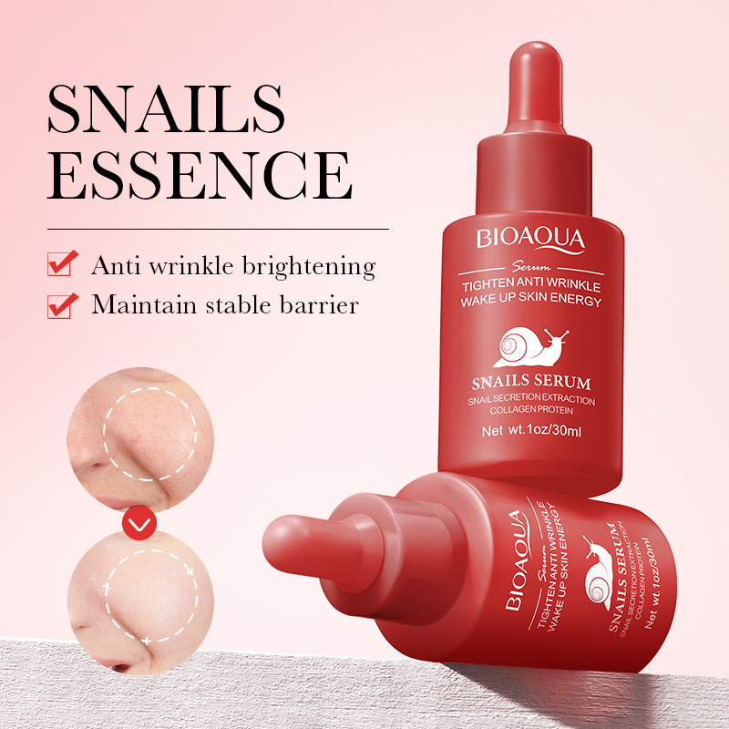 All-english BIOAOUA Snail Essence Hydrating, Nourishing and Smooth Facial Essence Cross-border export wholesale details Picture