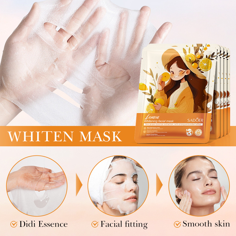 Cross-border export wholesale of all-English SADOER lemon Whitening Mask, hydrating, Moisturizing and nourishing skin mask Application Scenario