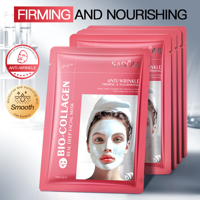 Cross-border export wholesale of SADOER bio-collagen anti-wrinkle Nourishing Mask and Brightening Moisturizing Mask in full English full figure