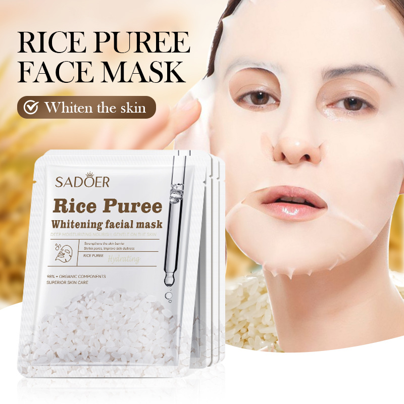 Cross-border wholesale of SADOER rice pureed Whitening and Moisturizing Facial mask Hydrating Facial Mask in English details Picture