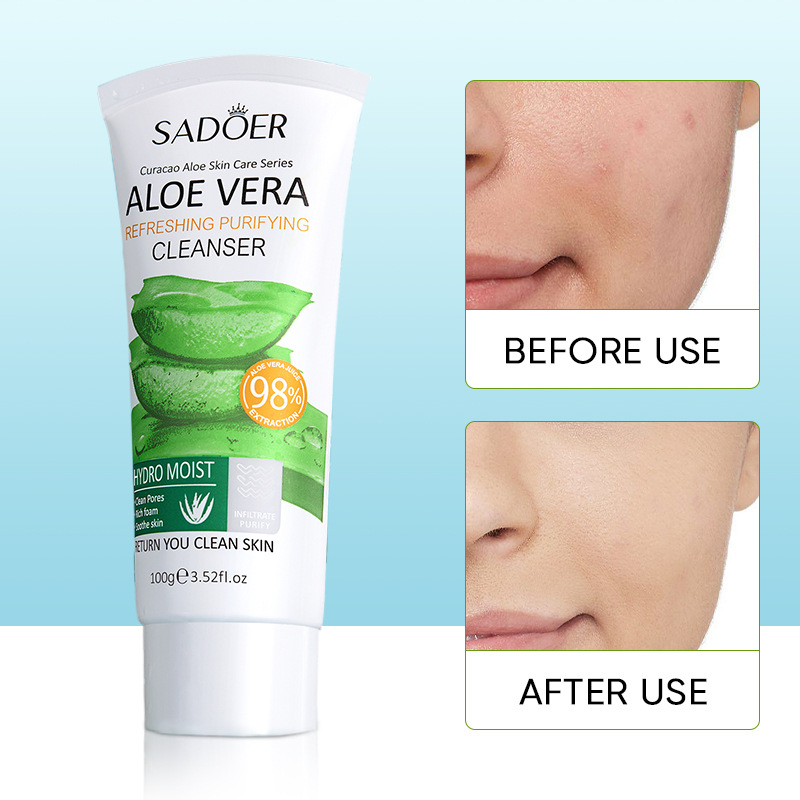 All-english SADOER Aloe Vera Refreshing Cleansing Facial cleanser cross-border export wholesale details Picture