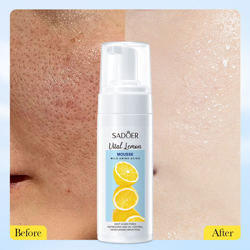 Cross-border export wholesale of all-English SADOER lemon amino acid Cleansing mousse and foaming facial Cleanser Item Picture