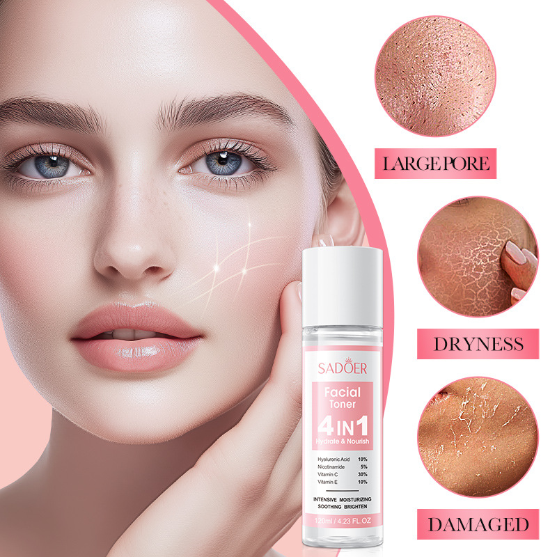All-english SADOER Four-in-One Multi-effect Hydrating and Nourishing Toner, Hydrating and Moisturizing water, cross-border export wholesale Specification drawing