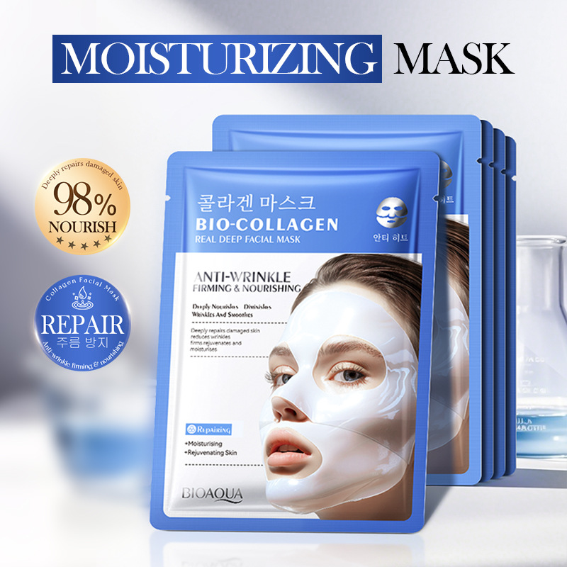 All-english BIOAOUA bio-collagen anti-wrinkle Nourishing Mask and Moisturizing Mask cross-border export wholesale full figure