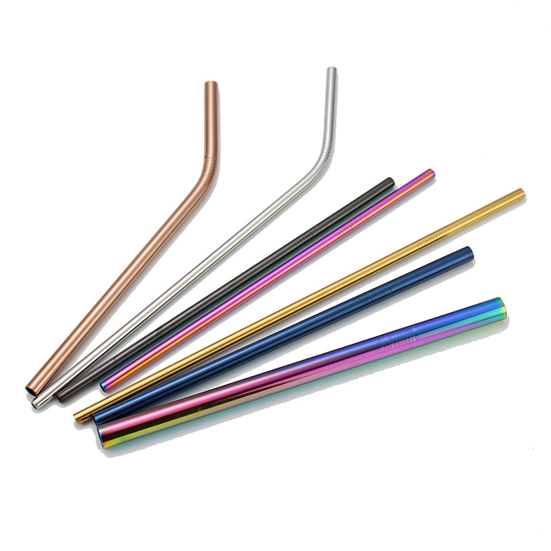 Wholesale 304 stainless steel straws, food-grade colored metal straws, creative milk tea drink straws, one tube per person Item Picture
