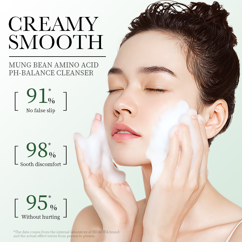Cross-border wholesale of all-English BIOAOUA mung bean amino acid PH Balanced Facial cleanser Item Picture