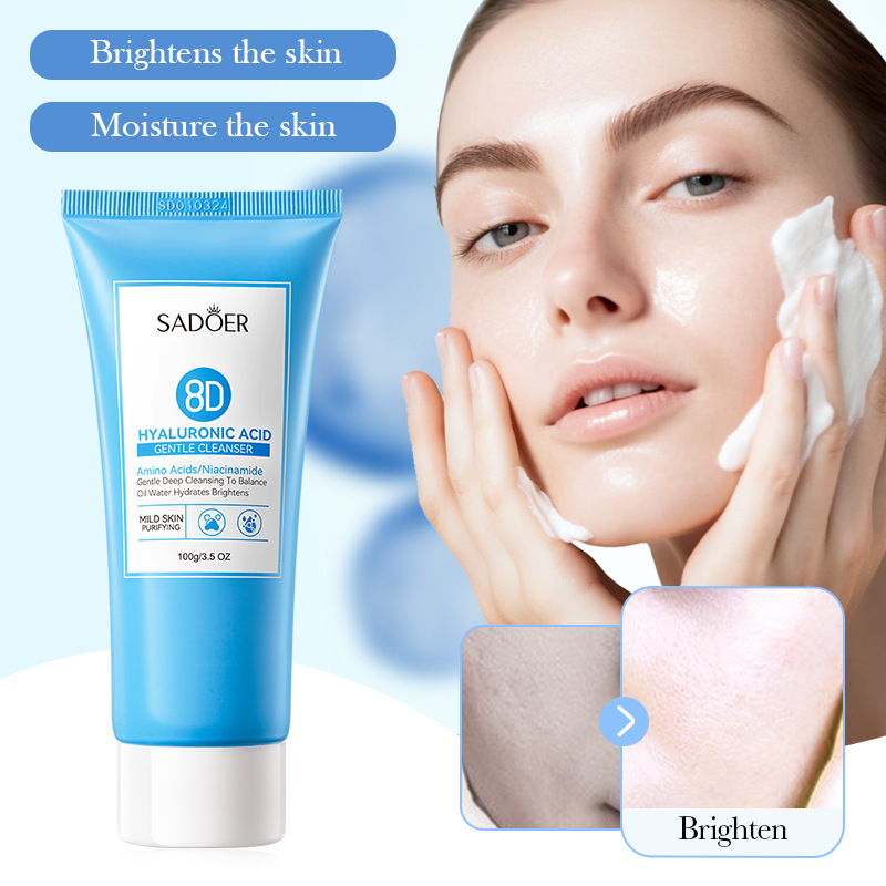 Full English SADOER8D Hyaluronic Acid Anti-wrinkle and Firming skin care product set, facial cleanser and eye cream cross-border export wholesale Specification drawing