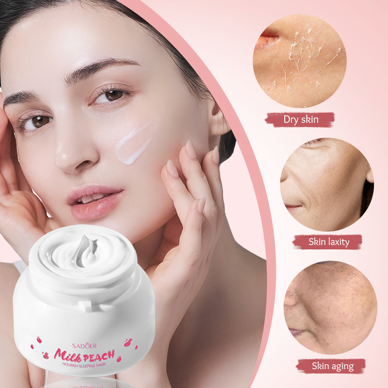 Cross-border wholesale of SADOER milk Peach Nourishing Sleep Mask and Hydrating Moisturizing Mask in English Specification drawing