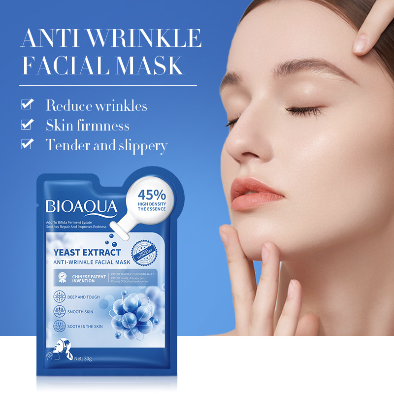 All-english BIOAOUA double-leaved yeast anti-Wrinkle Facial mask Hydrating Facial Mask cross-border export wholesale Item Picture