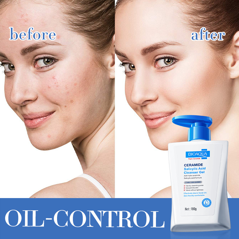 All-english BIOAOUA Ceramide Salicylic Acid Cleansing Gel Facial Cleanser Cross-border export wholesale Application Scenario