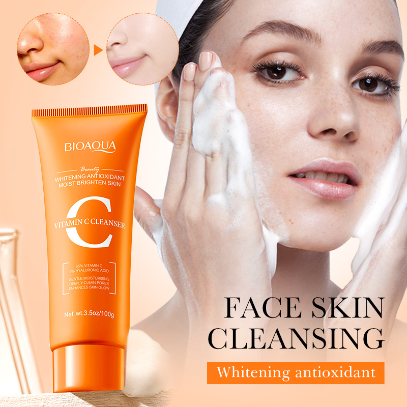 Full English BIOAQUA Vitamin C Whitening and Antioxidant skin care product set, face cream and eye cream, cross-border export wholesale Specification drawing