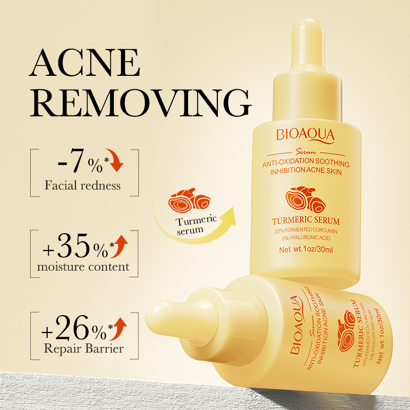 Full English BIOAOUA Turmeric Essence Hydrating, Moisturizing, Brightening and Skin Rejuvenation Care Serum Cross-border export wholesale Specification drawing