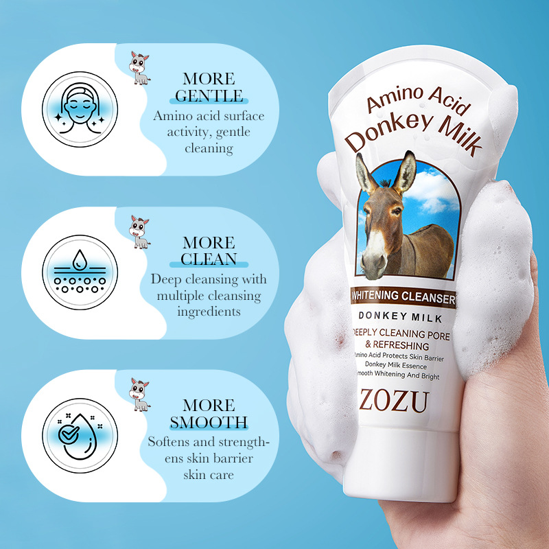 Cross-border wholesale of all-English ZOZU amino acid donkey Milk Facial cleanser for delicate skin details Picture