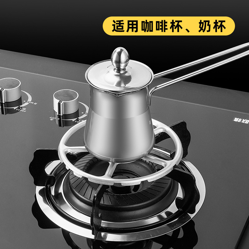 Anti-slip small pot rack for gas stove, universal stove rack with four or five claws, auxiliary rack for wok and milk pot, gas stove accessories Application Scenario