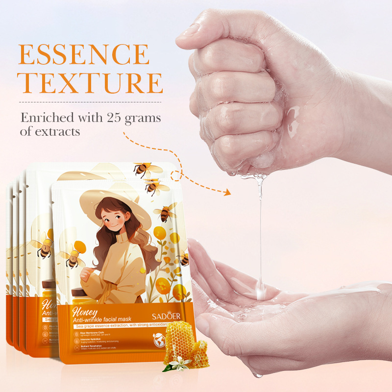 Cross-border wholesale of SADOER honey anti-wrinkle Mask for hydrating, moisturizing and nourishing the skin in full English Item Picture