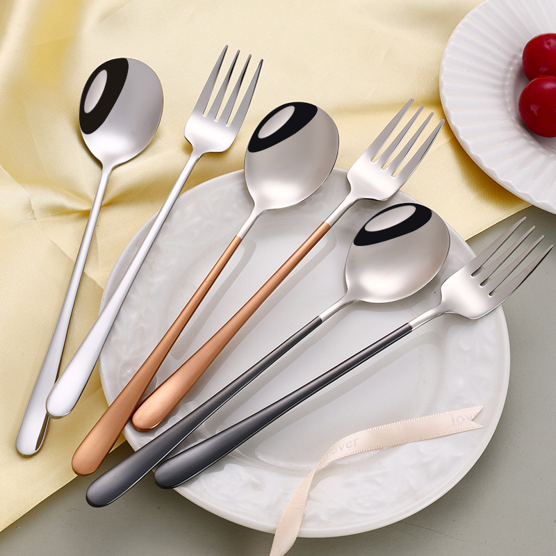316 stainless steel spoons and forks, household Western-style spoons, high appearance level, eating spoons, soup spoons, dessert forks, ins Japanese style full figure