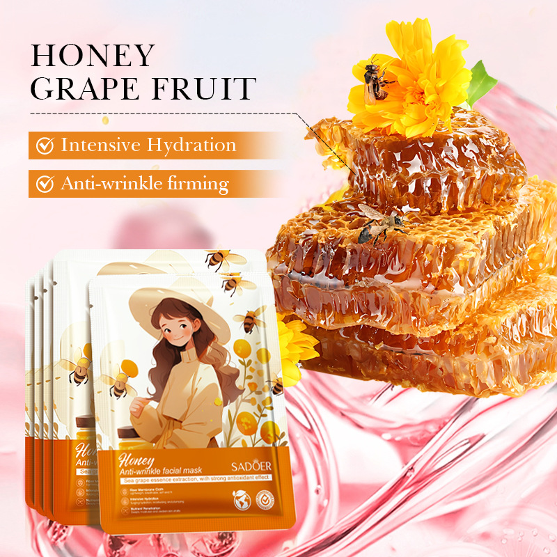 Cross-border wholesale of SADOER honey anti-wrinkle Mask for hydrating, moisturizing and nourishing the skin in full English Specification drawing