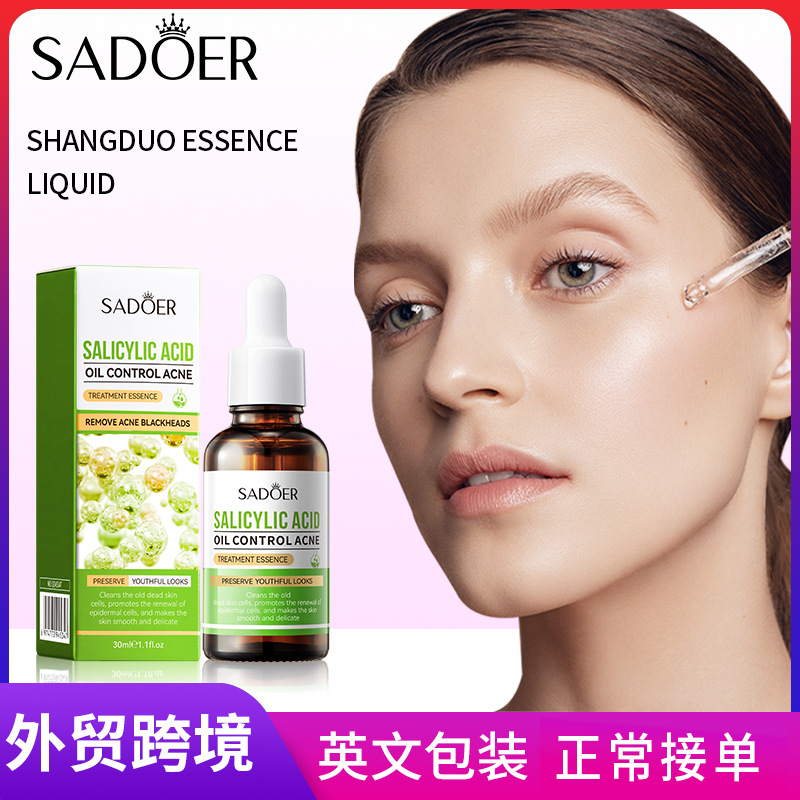 Cross-border wholesale of SADOER salicylic acid Oil Control and Acne Removal Essence and Acne Mark Fading Essence in full English full figure