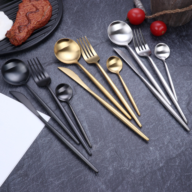 304 stainless steel knife, fork and spoon Western restaurant hotel steak knife, fork and spoon set, popular tableware Portuguese chopsticks and spoons Specification drawing