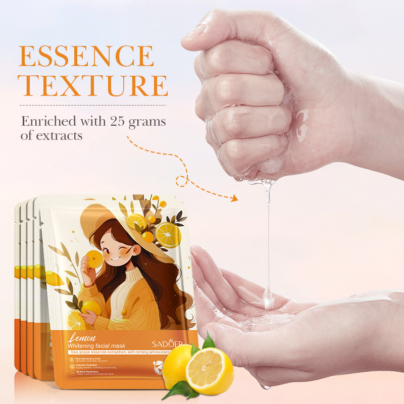 Cross-border export wholesale of all-English SADOER lemon Whitening Mask, hydrating, Moisturizing and nourishing skin mask Item Picture