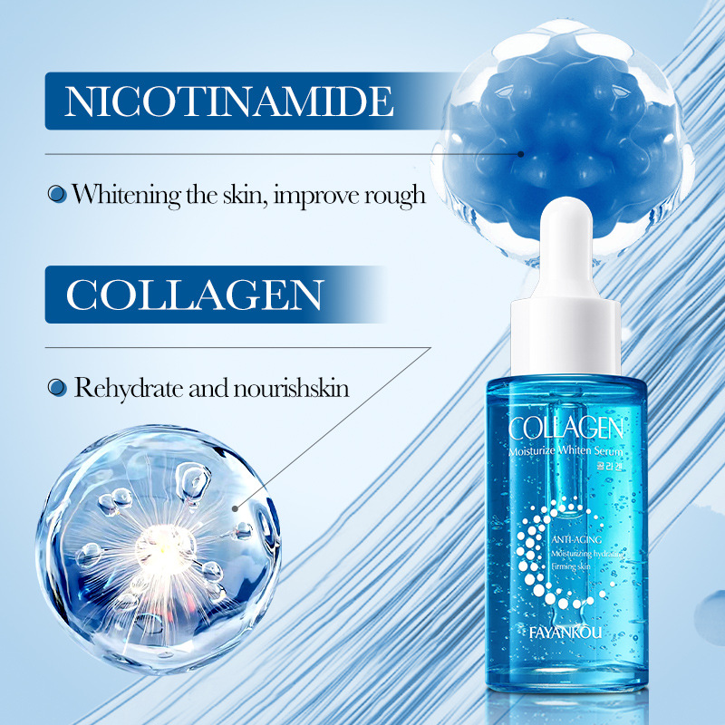 All-english FAYANKOU Collagen Moisturizing Whitening Liquid Brightening Skin Essence Cross-border export wholesale Specification drawing