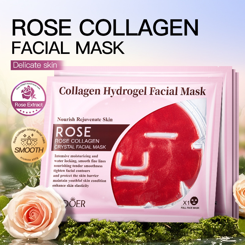 Cross-border export wholesale of SADOER rose Collagen Crystal Mask Hydrating and Moisturizing Mask in full English full figure