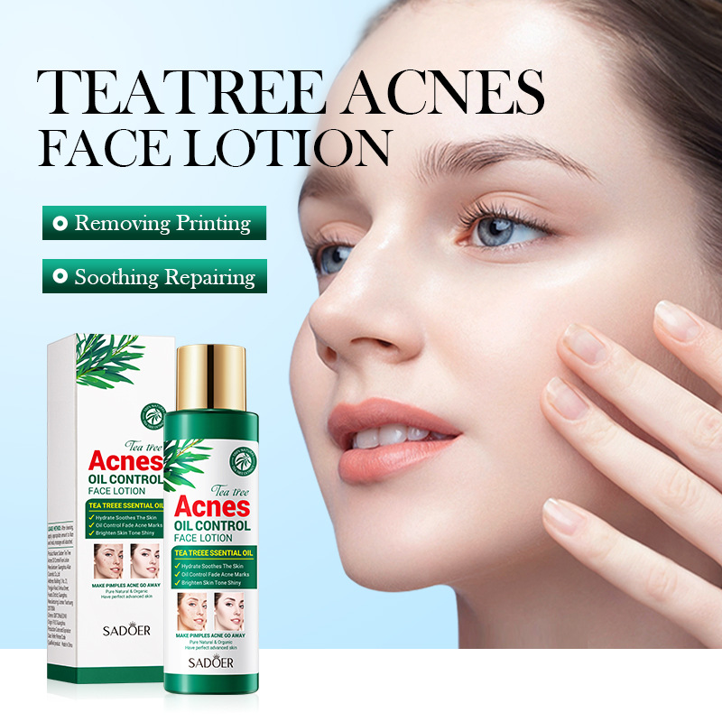 Full English SADOER tea tree acne and oil Control skin care product set, facial cleanser, Cream and gel cross-border export wholesale details Picture