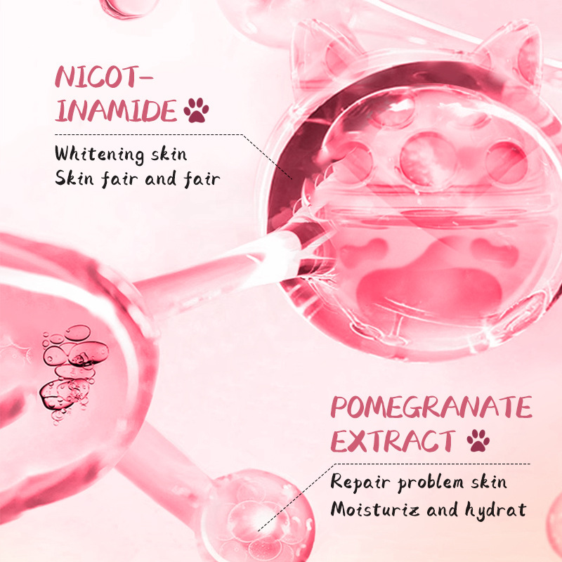 Cross-border wholesale of SADOER pomegranate Nicotinamide Brightening Cartoon Mask and Moisturizing Hydrating Mask in English Application Scenario