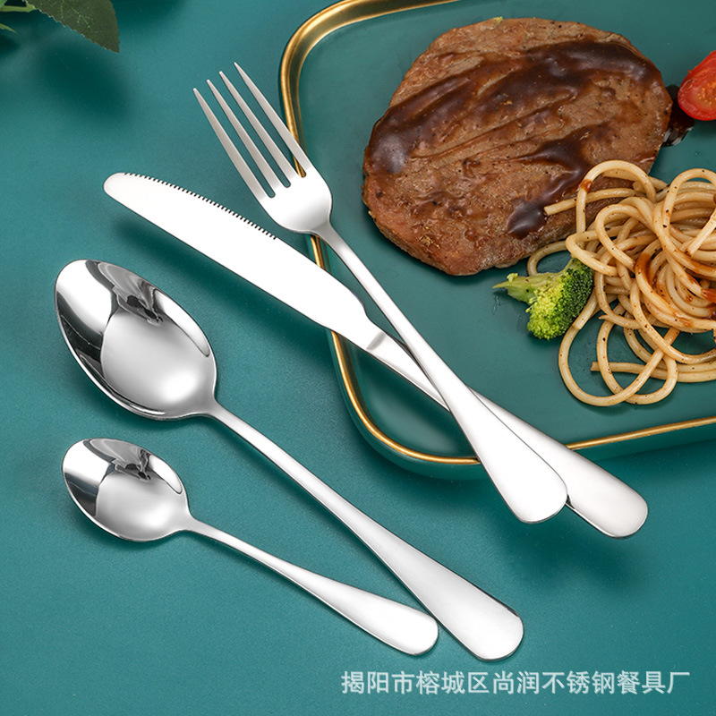 Cross-border new stainless steel tableware, knife, fork and spoon gift set, 24-piece set, gift box set, popular Western tableware style Application Scenario