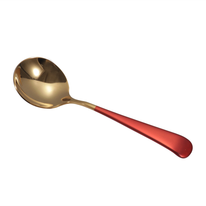 Factory wholesale of popular 304 stainless steel round spoons, children's rice spoons, tableware, dessert soup spoons, creative spoons, Logo Item Picture