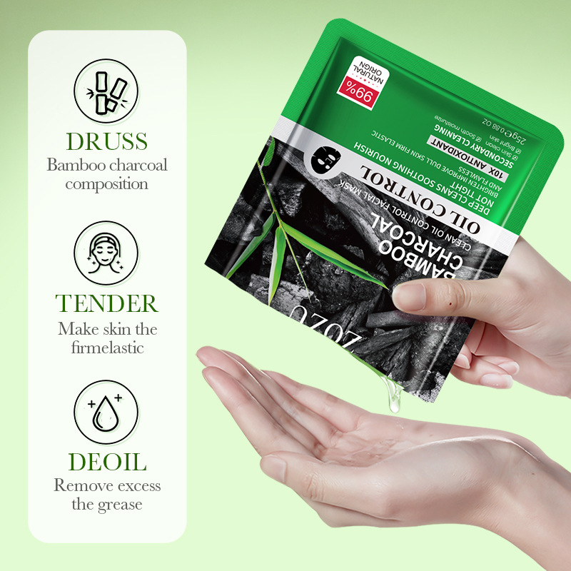 All-english ZOZU bamboo charcoal Cleansing and oil-Control Facial mask Cleansing and Blackhead Removal Mask cross-border export wholesale Specification drawing