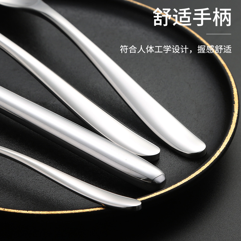 Thickened 304 stainless steel knife, fork and spoon, Western cuisine knife and fork, hotel steak knife and fork set, restaurant knife, fork and spoon tableware Specification drawing