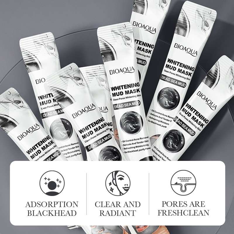 All-english BIOAOUA Dead Sea Mud Whitening Mud Film Deep Cleansing, Pore Shrinking and Brightening Mud Film Cross-border wholesale Specification drawing