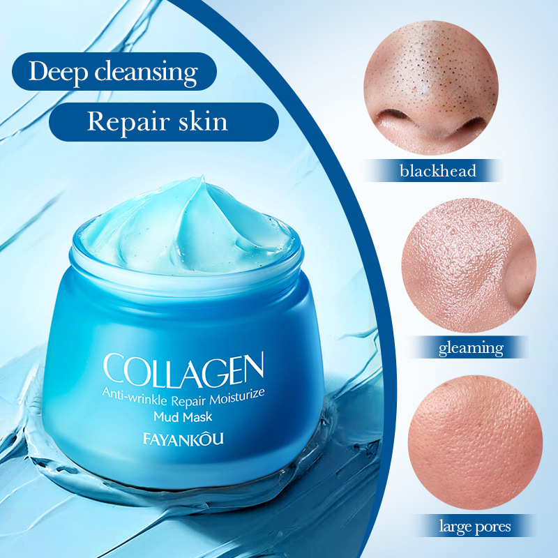 FAYANKOU Collagen Anti-wrinkle Repair Moisturizing Mud Mask Deep Cleansing Mud Mask Cross-border wholesale Specification drawing