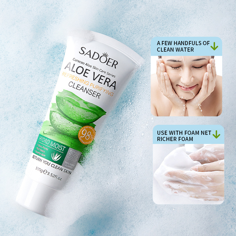 All-english SADOER Aloe Vera Refreshing Cleansing Facial cleanser cross-border export wholesale Item Picture