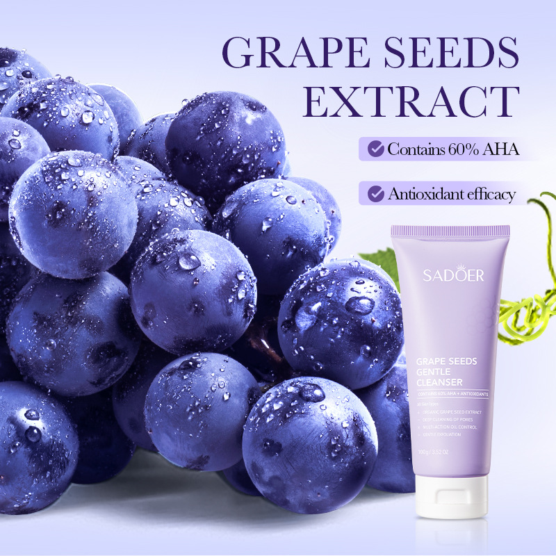 Cross-border wholesale of all-English SADOER grape Seed Gentle Facial cleanser Specification drawing
