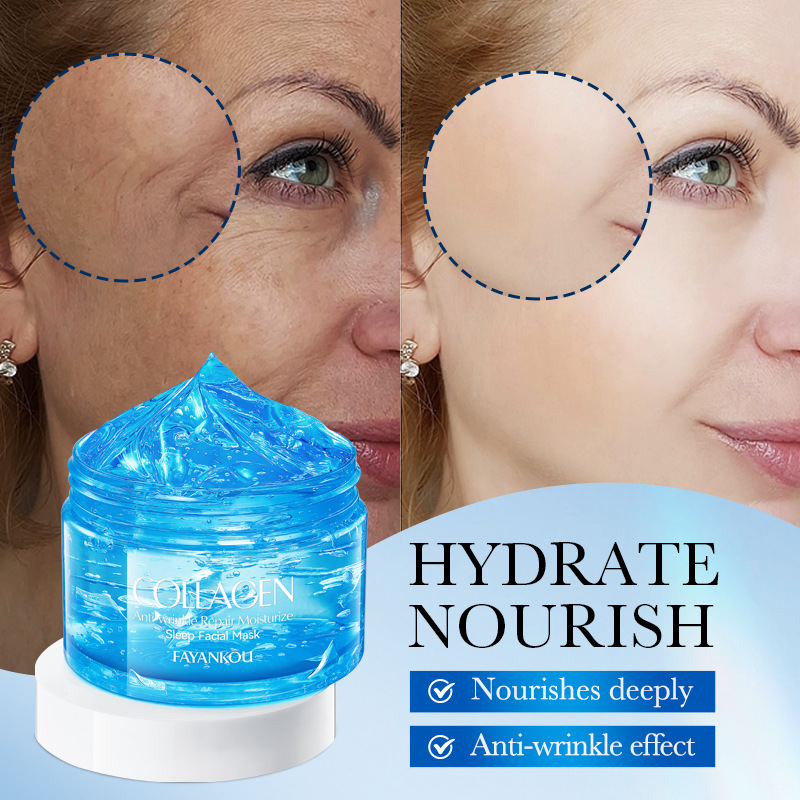 FAYANKOU Collagen Anti-wrinkle Repair Moisturizing Sleeping Mask Cross-border export wholesale Application Scenario