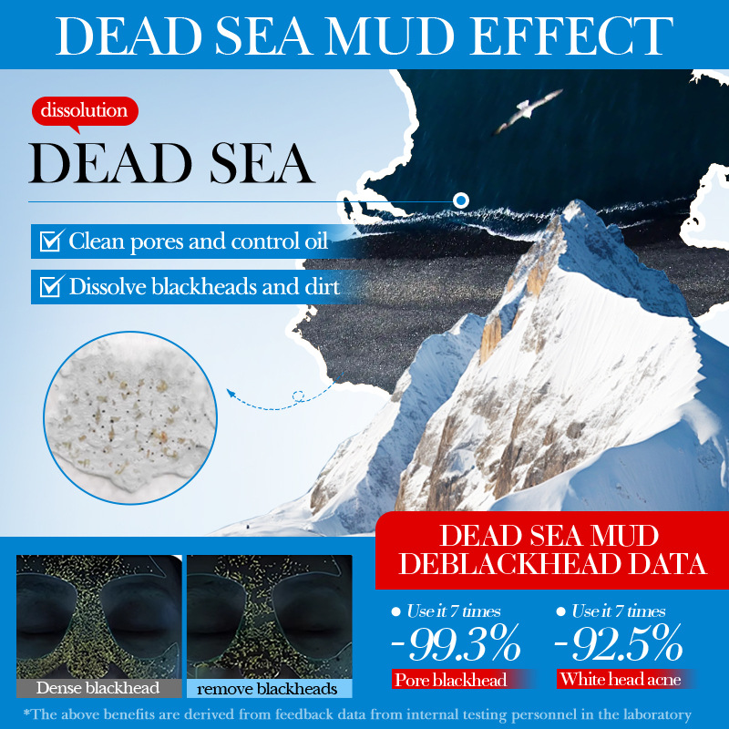 Cross-border wholesale of SADOER Dead Sea Mud Deep Cleansing Mask, Whitening and Blackhead Removal Mask in full English Specification drawing