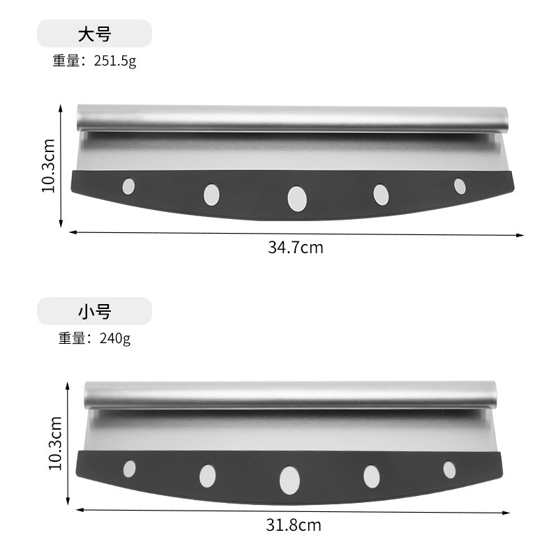 Wholesale 304 stainless steel pizza cutter, household nougat snowflake pastry cutter, kitchen baking flour cutter with sleeve Specification drawing