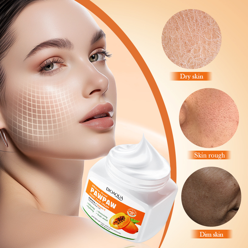 All-english BIOAOUA Papaya Vitamin C Whitening and Moisturizing Cream Brightening and Nourishing Face Cream Cross-border export wholesale Specification drawing