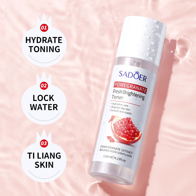 Cross-border wholesale of SADOER Pomegranate Fresh Beauty Toner, Hydrating and shrinking Pores Facial Moisturizing Water Specification drawing