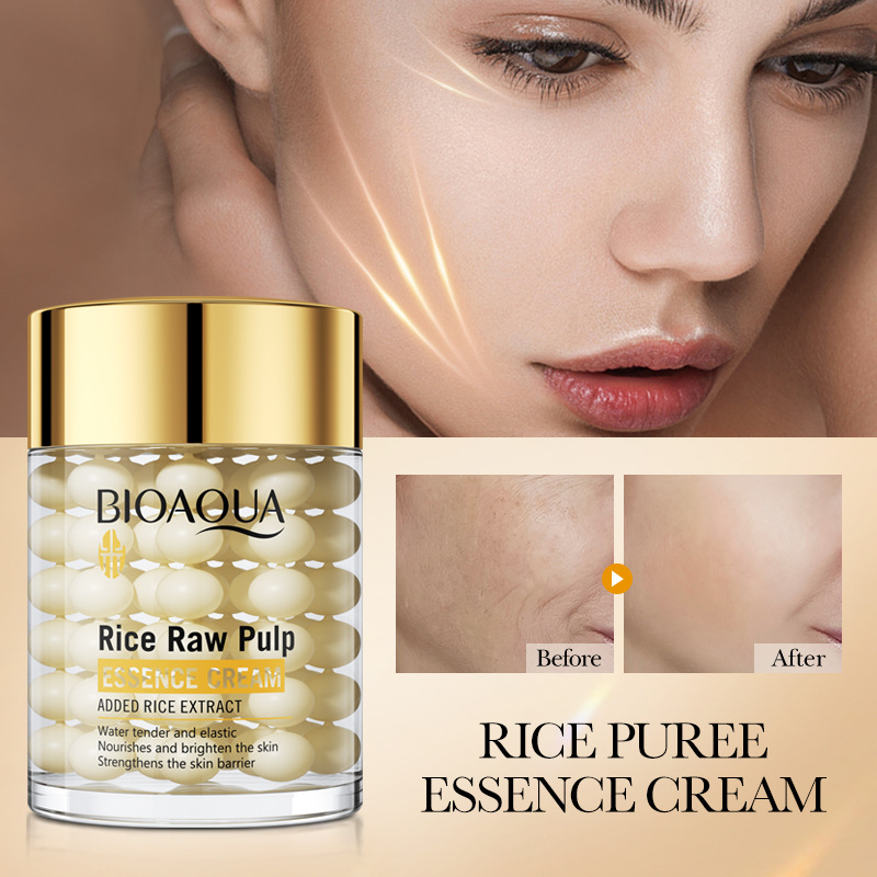 Full English: BIOAOUA Rice Essence Moisturizing Essence Cream, Hydrating and skin-Nourishing Cream, cross-border export wholesale Item Picture